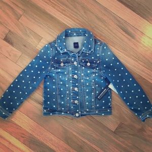 GAP girls denim polka dot shirt, NWT